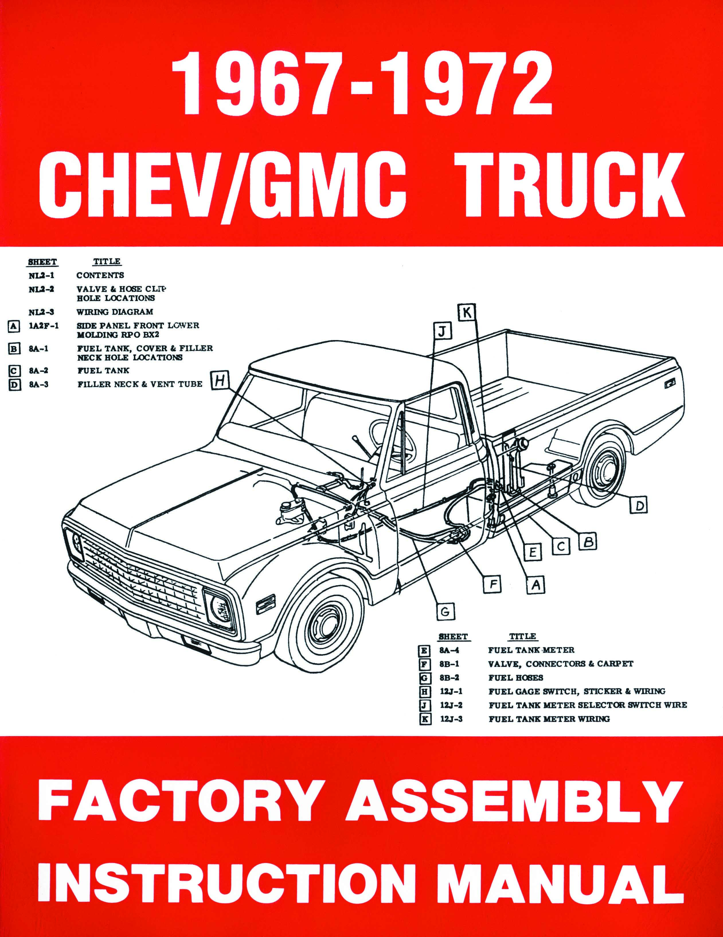 1967, 1968, 1969, 1970, 1971, 1972 CHEVROLET AND GMC PICKUP TRUCK ASSEMBLY MANUAL