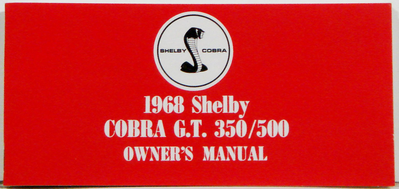 1968 Shelby Mustang Owners Manual