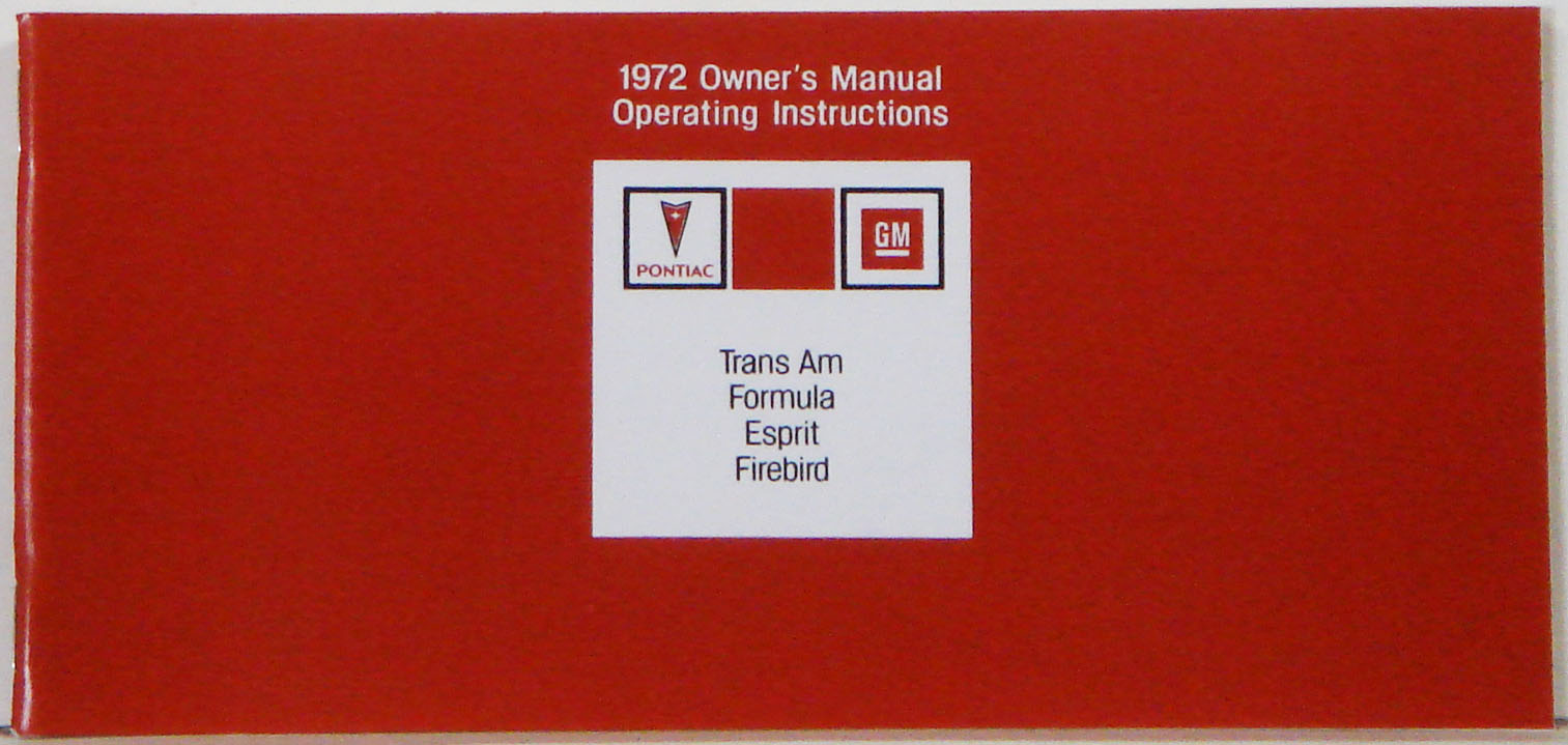 1972 Pontiac(Firebird) Owners Manual