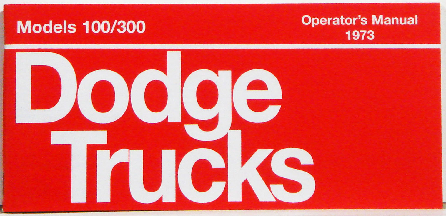 1973 Dodge Truck Owners Manual