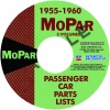 1955, 1956, 1957, 1958, 1959, 1960 MOPAR PARTS BOOKS