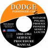 1960-1961 DODGE SERVICE MANUAL - ALL MODELS