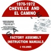 1970, 1971, 1972 CHEVELLE FACTORY ASSEMBLY MANUAL WITH EL CAMINO, MONTE CARLO