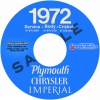 1972 CHRYSLER, IMPERIAL & PLYMOUTH REPAIR MANUAL- ALL MODELS
