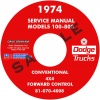 1974 DODGE PICKUP & TRUCK REPAIR MANUAL - ALL MODELS