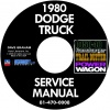 1980 DODGE 150-400 PICKUP TRUCK, RAMCHARGER & TRAIL DUSTER REPAIR MANUAL