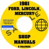 1981 FORD LINCOLN MERCURY CAR REPAIR MANUALS – ALL MODELS