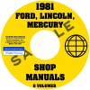 1981 FORD LINCOLN MERCURY CAR REPAIR MANUALS  ALL MODELS