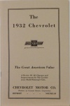 1932 Chevrolet Passenger Cars Models,Changes and Improvements