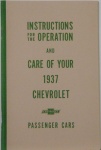1937 Chevy Car Owners Manual