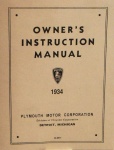 1934 Plymouth Owner's Manual