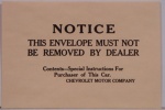 Owners Manual Envelope