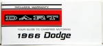 1966 Dodge Dart Owners Manual