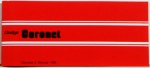 1969 Dodge Coronet Owner Manual