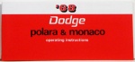 1968 Dodge Monaco/Polara Owners Manual