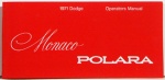 1971 Dodge Polara/Monaco Owners Manual