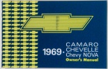 1969 Camaro,Chevelle, Chevy Nova, Owners Manual