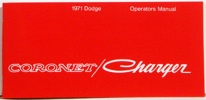 1971 Dodge Charger / Coronet Owners Manual