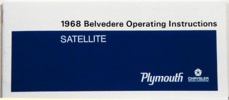 1968 Plymouth Belvedere / Satellite Owners Manual