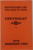 1936 Chevy Car Owners Manual