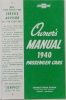 1940 Chevy Car Owners Manual