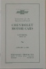 1930 Chevy Car Owners Manual