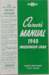 1940 Chevy Car Owners Manual
