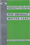 1933 Master Chevy Car Owners Manual