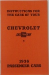 1936 Chevy Car Owners Manual