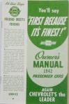 1942 Chevy Car Owners Manual